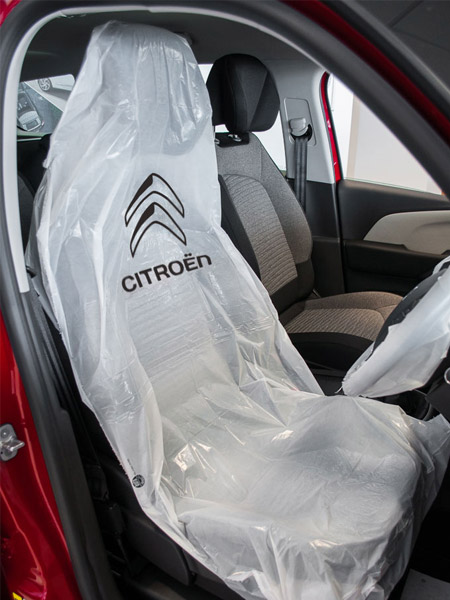 Printed heavy duty disposable seat covers