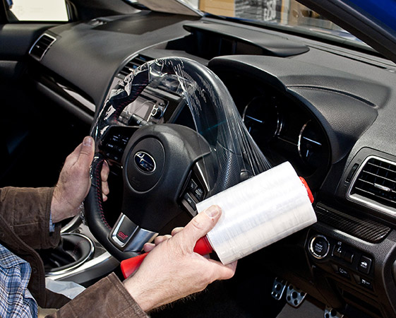Subaru disposable steering wheel protective wrap