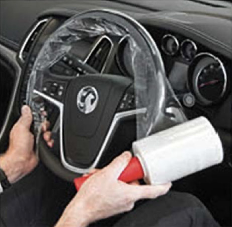 Vauxhall disposable steering wheel wrap