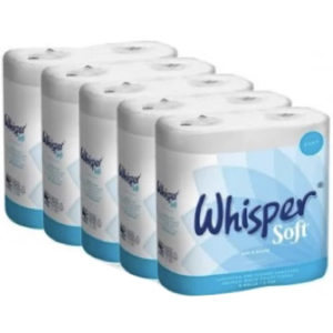 Whisper Soft Two-Ply Premium Flower Embossed Toilet Roll