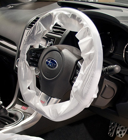 Subaru disposable steering wheel protective cover